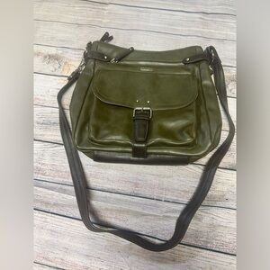 Rossetti Olive Green Leather Shoulder/Cross Body Bag